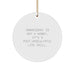 Embroidery Gifts for Family Friends from Men - Funny Circle Ornament Christmas Unique Decorations with 'Embroidery Is Not A Hobby. It's A Post-apocalyptic Life Skill.' Quote - Image 1