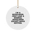 Developer Gifts from Friends - I'm A Developer. Just Like A Normal Developer Except Much Hotter. - Christmas Circle Ornament for Men, Women, Family, Coworkers - Image 1