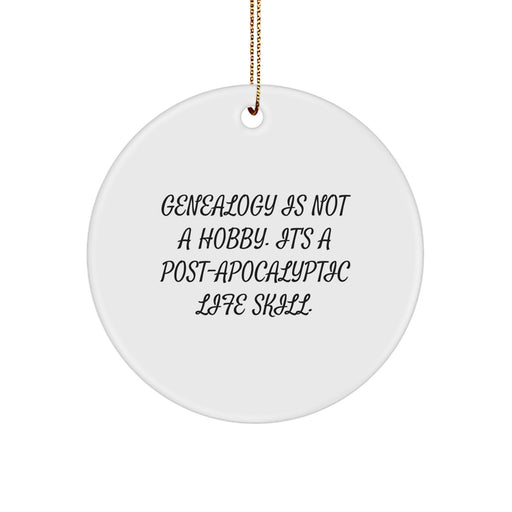 Genealogy Gifts from Men for Women, Funny Circle Ornament, Christmas Unique Gifts - Image 1