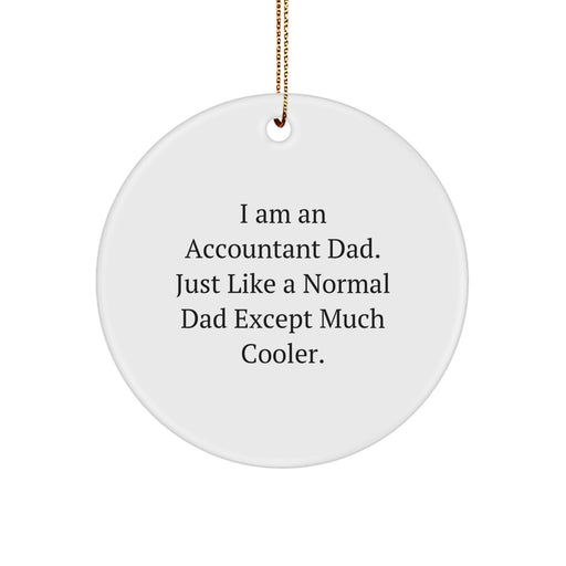 Accountant Dad Gifts - Funny Circle Ornament for Christmas Unique Presents from Husband to Wife, Mother to Son, or Father to Daughter - Image 1