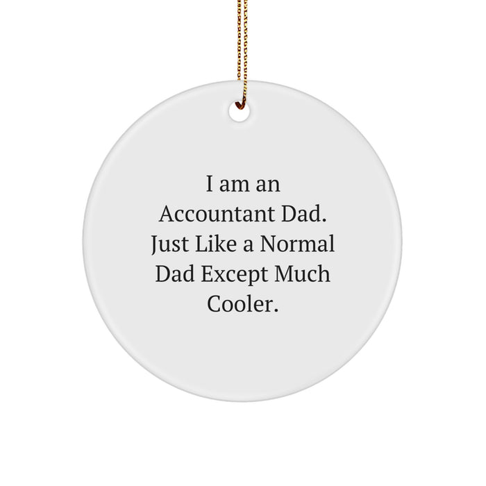 Accountant Dad Gifts - Funny Circle Ornament for Christmas Unique Presents from Husband to Wife, Mother to Son, or Father to Daughter - Image 1