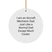 Aircraft Mechanic Dad Gifts from Family, Unique Christmas Decorations for Aircraft Mechanic Friends, Funny Circle Ornament - Image 1