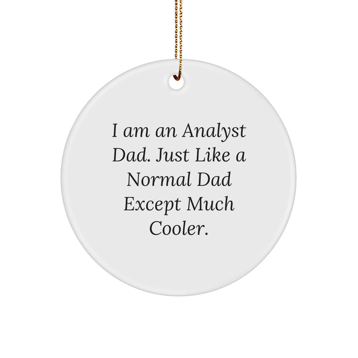 Funny Analyst Dad Gifts for Men - Christmas Unique Circle Ornament Gifts from Family, Friends, Coworkers - Image 1