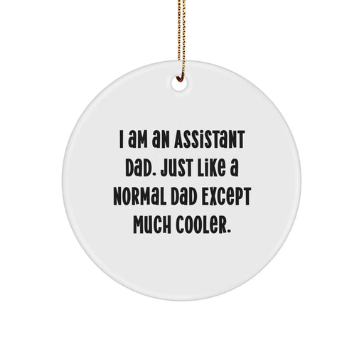 Funny Assistant Dad Circle Ornament Gifts from Men to Friends for Christmas - Image 1