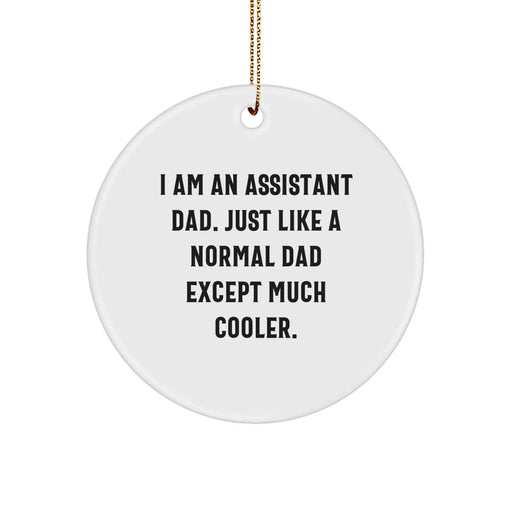 Assistant Dad Gifts, Funny Quote Circle Ornaments for Men, Unique Christmas Unique Gifts from Dad to Assistant - Image 1