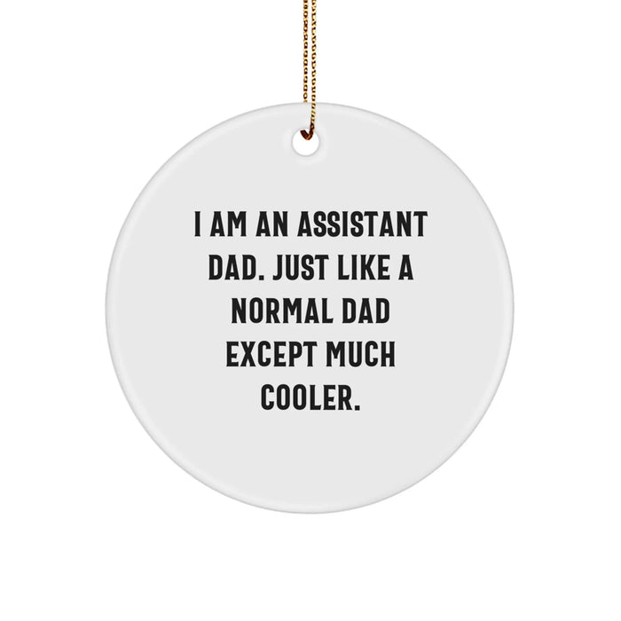 Assistant Dad Gifts, Funny Quote Circle Ornaments for Men, Unique Christmas Unique Gifts from Dad to Assistant - Image 1