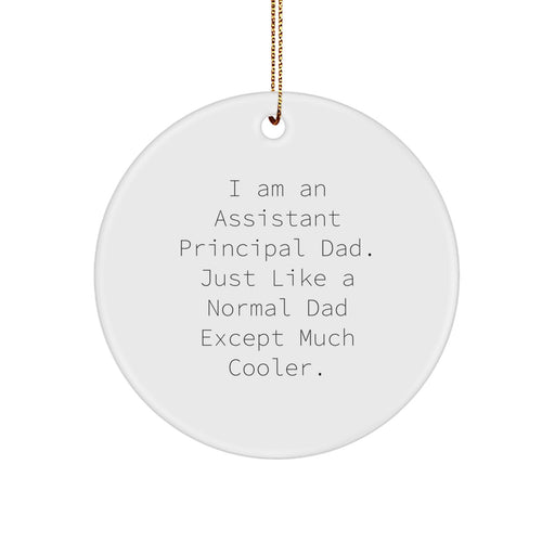 Funny Assistant Principal Gifts from Dad, I Am An Assistant Principal Dad Unique Circle Ornament for Christmas Unique Gifts, Gifts for Assistant Principal Men - Image 1