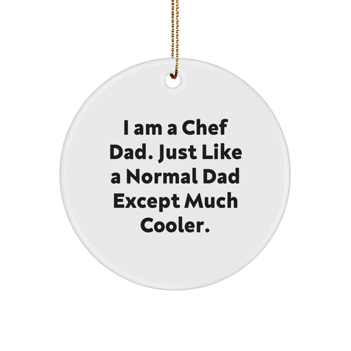 Funny Chef Dad Circle Ornament Gifts from Family for Christmas Unique - Image 1