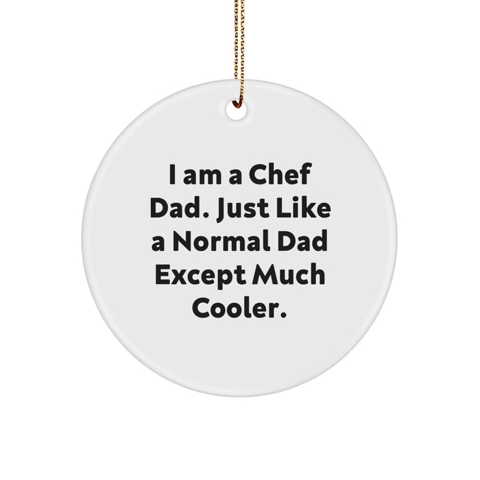 Funny Chef Dad Circle Ornament Gifts from Family for Christmas Unique - Image 1