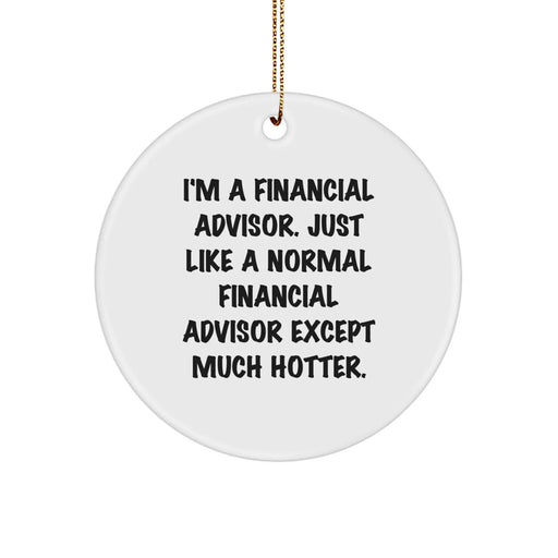 Financial Advisor Gifts from Friends, Funny Circle Ornament for Financial Advisor, 'I'm A Financial Advisor' Christmas Unique Gifts - Image 1