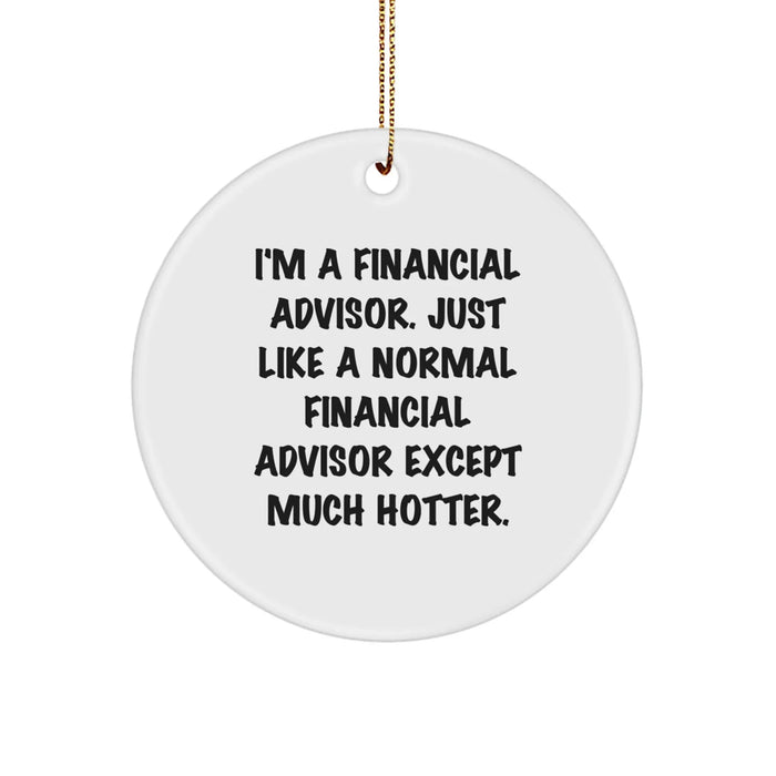 Financial Advisor Gifts from Friends, Funny Circle Ornament for Financial Advisor, 'I'm A Financial Advisor' Christmas Unique Gifts - Image 1