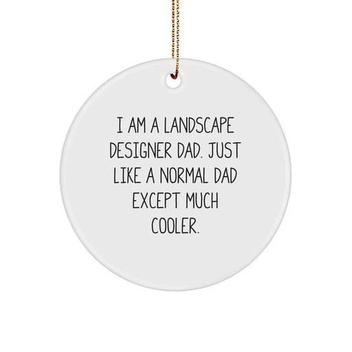 Funny Landscape Designer Gifts from Dad - I Am A Landscape Designer Dad Gifts for Men Circle Ornament, Christmas Unique Decorations - Image 1