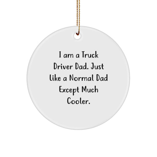 Funny Truck Driver Gifts for Men - I Am A Truck Driver Dad Ornament, Circle Truck Driver Christmas Decoration, Unique Gifts for Truck Drivers from Family - Image 1