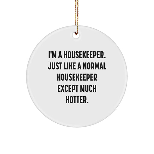 Funny Housekeeper Quotes Gifts for Housekeeper, Circle Ornament, Christmas Unique Gifts from Friends to Housekeeper - Image 1