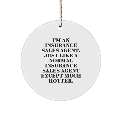 Insurance Sales Agent Gifts - Funny Circle Ornament, 'I'm An Insurance Sales Agent' - Christmas Memorable Presents for Men, Women, Coworkers, Friends, Family - Image 1