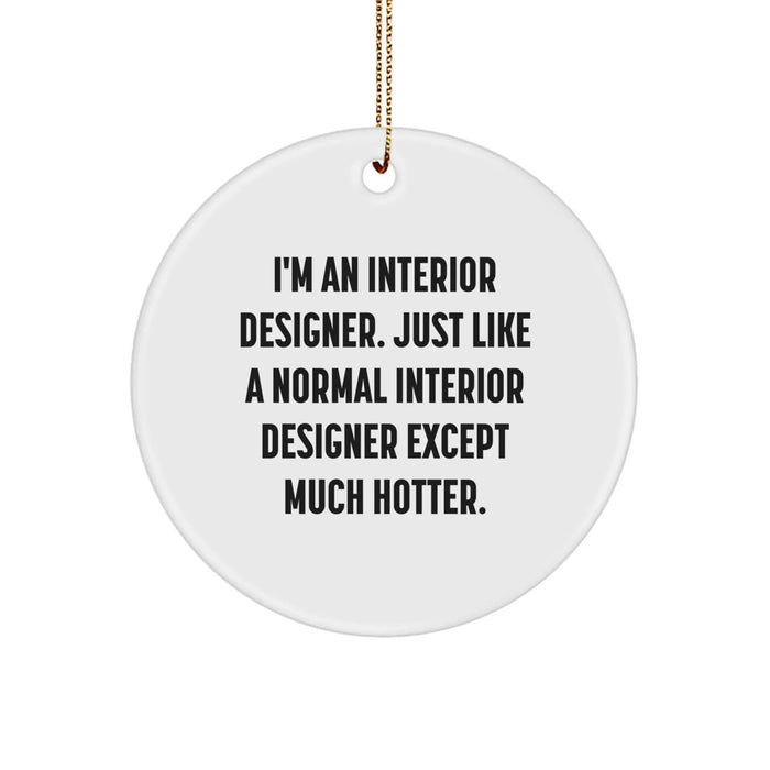 Funny Interior Designer Gifts for Friends, Unique Circle Ornament from Men, Christmas Unique Gifts - Image 1