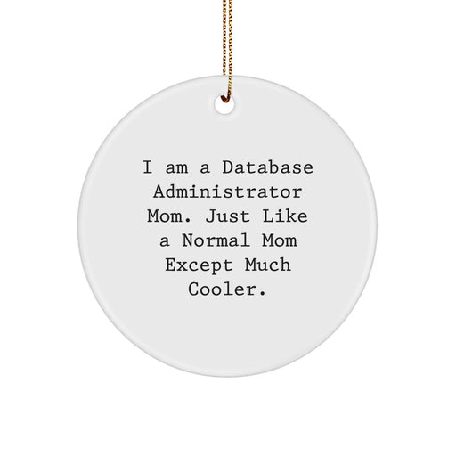 Database Administrator Mom Christmas Unique Gifts Circle Ornaments, Funny Gifts from Family to Colleagues, Custom Circle Ornaments for Database Administrator - Image 1