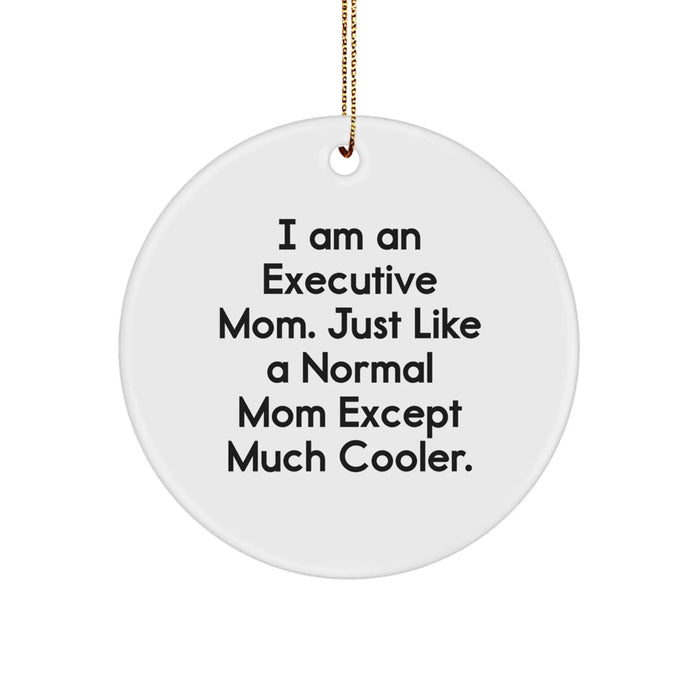 Executive Mom Gifts for Men Women, Funny Circle Ornament for Christmas Unique Gifts from Friends - Image 1