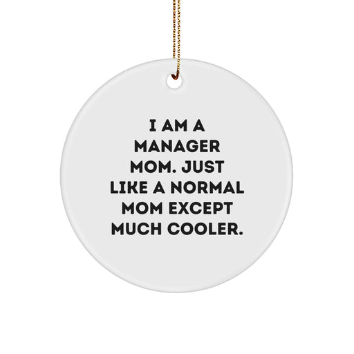 Funny Manager Mom Gifts from Friends Family, Christmas Unique Circle Ornaments for Men Women Friends Coworkers - Image 1