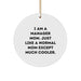 Funny Manager Mom Gifts from Friends Family, Christmas Unique Circle Ornaments for Men Women Friends Coworkers - Image 1