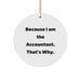 Funny Accountant Gifts from Friends, Unique Circle Ornament for Accountant, Because I Am The Accountant That's Why Christmas Decoration - Image 1