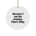 Funny Jeweler Circle Ornament Gifts from Friends - Because I Am The Jeweler. That's Why. - Christmas Unique Gifts for Jeweler - Image 1