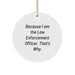 Funny Law Enforcement Officer Gifts for Men, Because I Am The Law Enforcement Officer. That's Why. - Christmas Unique Circle Ornament from Family - Image 1