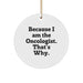 Funny Oncologist Gifts from Family, Circle Ornament Because I Am The Oncologist. That's Why., Christmas Unique Gifts for Oncologist - Image 1