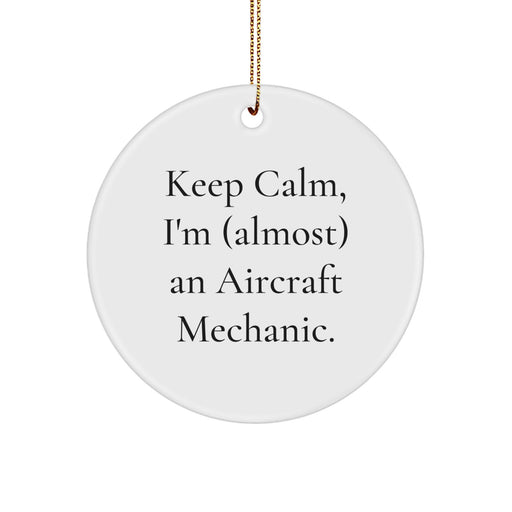 Aircraft Mechanic Funny Christmas Circle Ornament Gifts from Friends and Family - Image 1