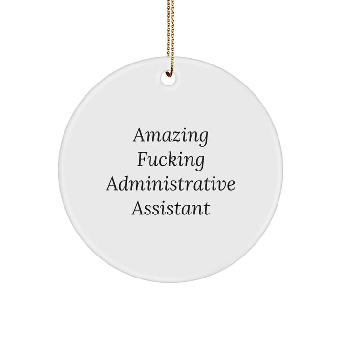 Gifts from Friends, Funny Administrative Assistant Gifts, Circle Ornament with Amazing Quote for Christmas, Gifts for Administrative Assistants - Image 1
