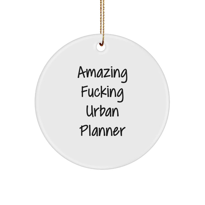 Funny Urban Planner Gifts for Women, Amazing F--king Urban Planner Circle Ornament, Christmas Unique Gifts from Friends - Image 1