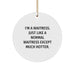 Funny Waitress Christmas Unique Gifts from Men to Women, I'm A Waitress 'Just Like A Normal Waitress Except Much Hotter', Circle Ornament for Friends, Coworkers, Family - Image 1