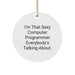 Funny Computer Programmer Gifts, Unique Circle Ornament for Him, I'm That Sexy Computer Programmer Everybody's Talking About Christmas Decoration - Image 1