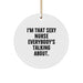Funny Nurse Circle Ornament Gifts from Men for Women Coworkers Family Friends with 'I'm That Sexy Nurse Everybody's Talking About' Quote Christmas Unique Gifts - Image 1