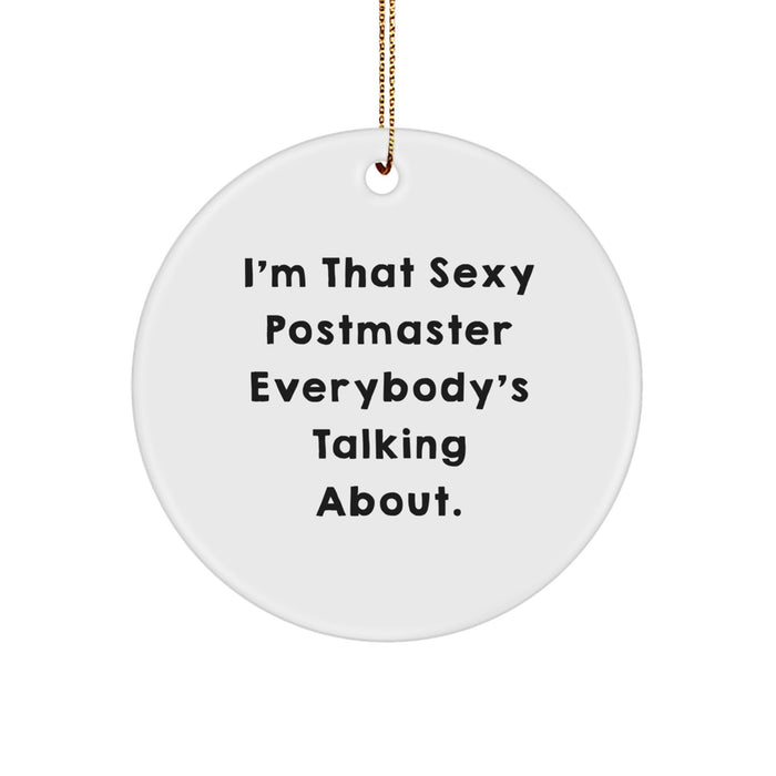 Funny Postmaster Circle Ornament Gifts from Friends and Family for Christmas Unique Postmaster - Image 1