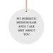 Funny Domestic Medium Hair Cat Gifts from Friends for Christmas Circle Ornament - 'My Domestic Medium Hair And I Talk Shit About You' - Image 1