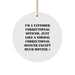 Funny Correctional Officer Gifts from Friends and Family, Unique Christmas Decorations for Correctional Officer Lovers, Circle Ornament with 'I'm A Tattooed Correctional Officer' - Image 1