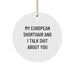 European Shorthair Cat Gifts, Funny Quote Circle Ornament, Gifts from Friends for Men, Unique Christmas Decorations - Image 1