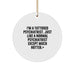 Funny Psychiatrist Gifts for Men, Unique Christmas Memorable Presents with I'm A Tattooed Psychiatrist Quote - Circle Ornament - Image 1