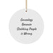 Genealogy Gifts for Men, Funny Circle Ornament 'Genealogy Because Stabbing People Is Wrong' Christmas Unique Gifts from Friends, Family - Image 1