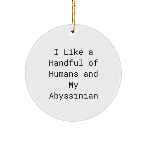 Abyssinian Cat Circle Ornament, Funny Quote Gifts for Friends Family Men Women, Christmas Unique Ornaments for Home Decor, I Like A Handful Of Humans And My Abyssinian - Image 1