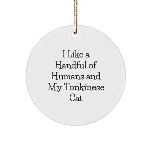 Funny Tonkinese Cat Gifts from Friends for Men Women Christmas Unique Circle Ornament - Image 1