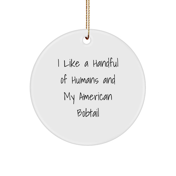 Funny American Bobtail Cat Gifts from Family for Men, Women, and Friends, Circle Ornament American Bobtail Cat Lover Christmas Unique Gifts - Image 1