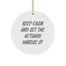 Funny Actuary Gifts for Men, Keep Calm and Let the Actuary Handle It Christmas Circle Ornament, Gifts from Coworkers to Actuary Friends - Image 1