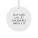 Funny Banker Gifts for Men from Family - Keep Calm And Let The Banker Handle It Christmas Circle Ornament - Image 1