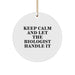 Funny Biologist Gifts for Friends, Circle Ornament with 'Keep Calm And Let The Biologist Handle It' Quote, Christmas Unique Gift Ideas from Men to Family - Image 1