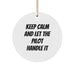 Funny Pilot Gifts from Friends for Christmas - Keep Calm And 'Let The Pilot Handle It' Circle Ornament - Image 1