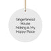 'Gingerbread House Making Gifts from Friends for Family - Christmas Circle Ornament, White, Quote: 'Gingerbread House Making Is My Happy Place' for Gingerbread House Making Enthusiasts - Image 1