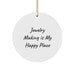 Jewelry Making Gifts from Friends, Family, and Coworkers - 'Jewelry Making Is My Happy Place' Circle Ornament, Christmas Unique Presents for Jewelry Making Enthusiasts, Women, Men, and Kids - Image 1