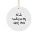 Funny Model Building Gifts for Men from Family, Model Building is My Happy Place Circle Ornament, Christmas Unique Gifts - Image 1